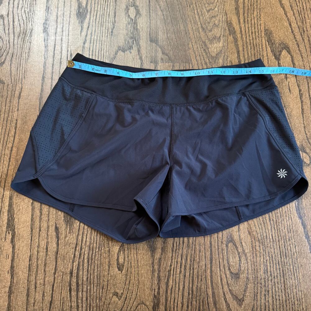 Athleta Womens Solid Black Athletic Running Shorts with Liner Size Medium - Picture 9 of 9